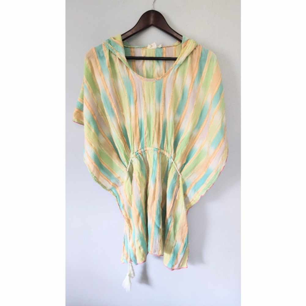 Anthropologie Lilka Pastel colorful Striped Yarn-Dyed Tunic Cover-Up size Xs/s